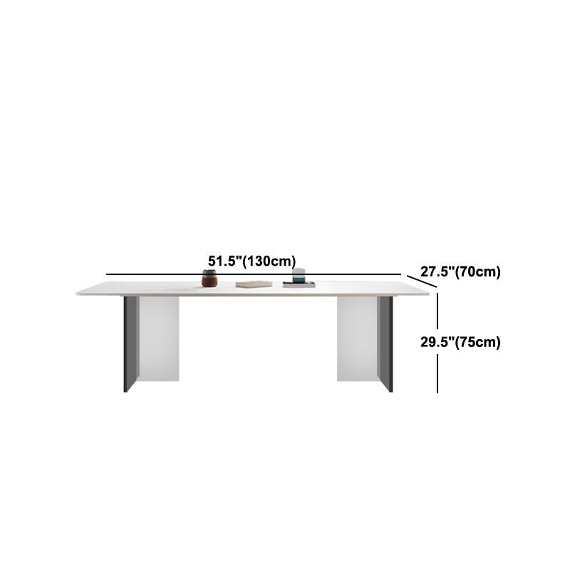 Mesa de comedor moderna con mesa de comedor rectangular de piedra blanca para cocina