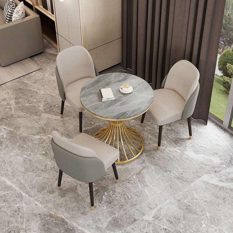 Mesa de comedor de lujo tradicional mesa de pedestal de piedra sinterizada para comedor