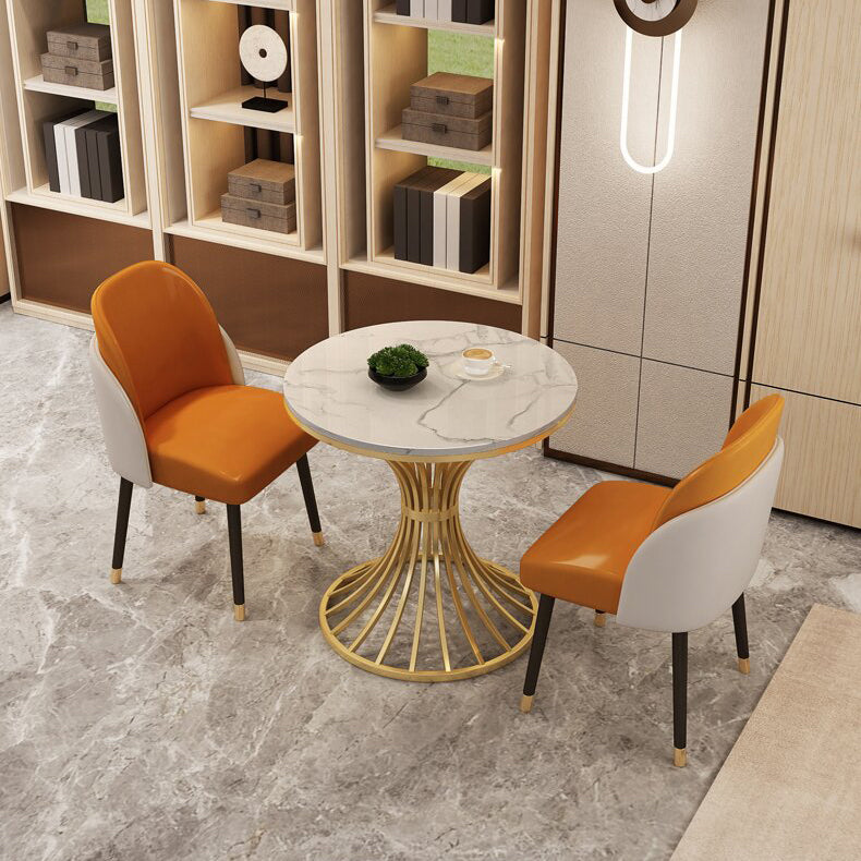 Mesa de comedor de lujo tradicional mesa de pedestal de piedra sinterizada para comedor