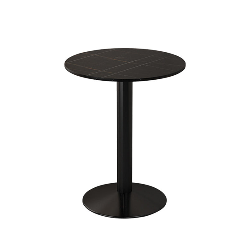 Industrial Iron Dining Table Stone Dining Furniture with Metal Base Round Pedestal Without Chairs Clearhalo 'Dining Tables & Seating' 'Dining Tables' 'dining_table' 'furn' 'furn_dining_table' 'Furniture' 'Kitchen & Dining Furniture' 5845740