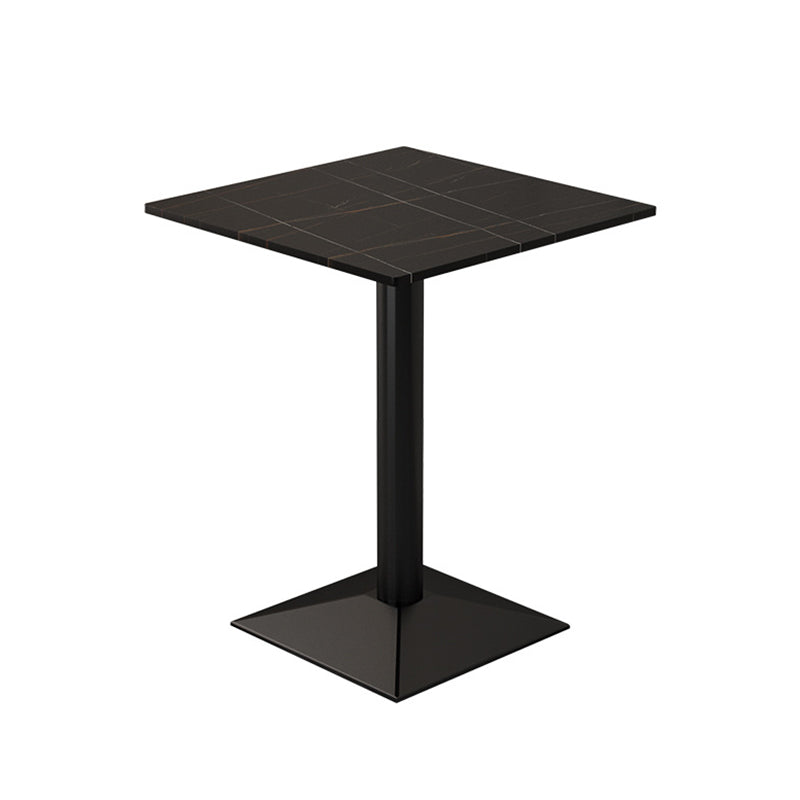 Industrial Iron Dining Table Stone Dining Furniture with Metal Base Square Pedestal Without Chairs Clearhalo 'Dining Tables & Seating' 'Dining Tables' 'dining_table' 'furn' 'furn_dining_table' 'Furniture' 'Kitchen & Dining Furniture' 5845741