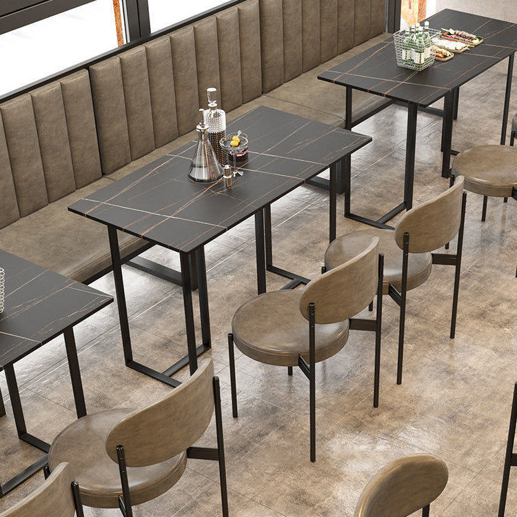 Industrial Iron Dining Table Stone Dining Furniture with Metal Base Clearhalo 'Dining Tables & Seating' 'Dining Tables' 'dining_table' 'furn' 'furn_dining_table' 'Furniture' 'Kitchen & Dining Furniture' 5845751