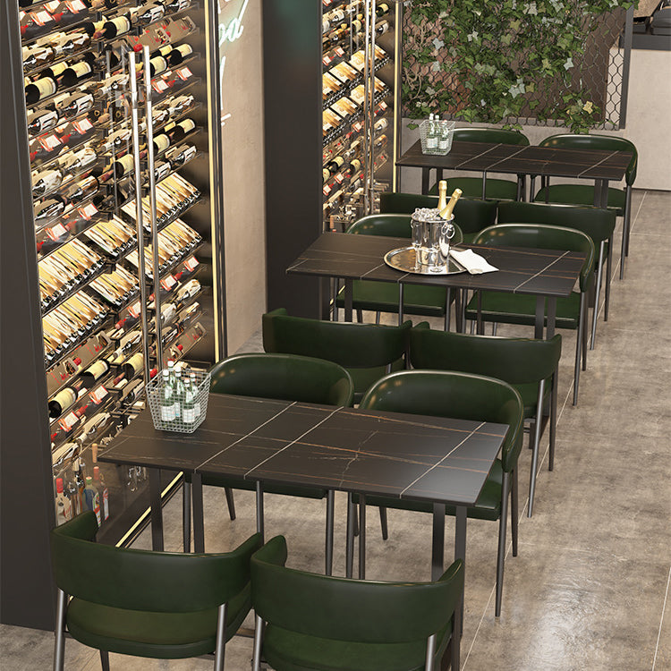 Industrial Iron Dining Table Stone Dining Furniture with Metal Base Clearhalo 'Dining Tables & Seating' 'Dining Tables' 'dining_table' 'furn' 'furn_dining_table' 'Furniture' 'Kitchen & Dining Furniture' 5845752