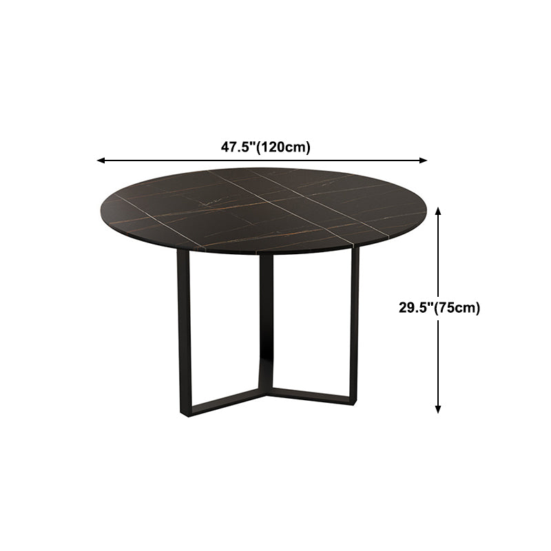 Industrial Iron Dining Table Stone Dining Furniture with Metal Base Clearhalo 'Dining Tables & Seating' 'Dining Tables' 'dining_table' 'furn' 'furn_dining_table' 'Furniture' 'Kitchen & Dining Furniture' 5845754