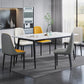 Mesa industrial rectangular de piedra Mesa de comedor de altura estándar con 4 patas