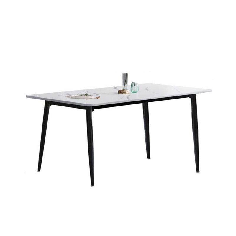 Mesa industrial rectangular de piedra Mesa de comedor de altura estándar con 4 patas