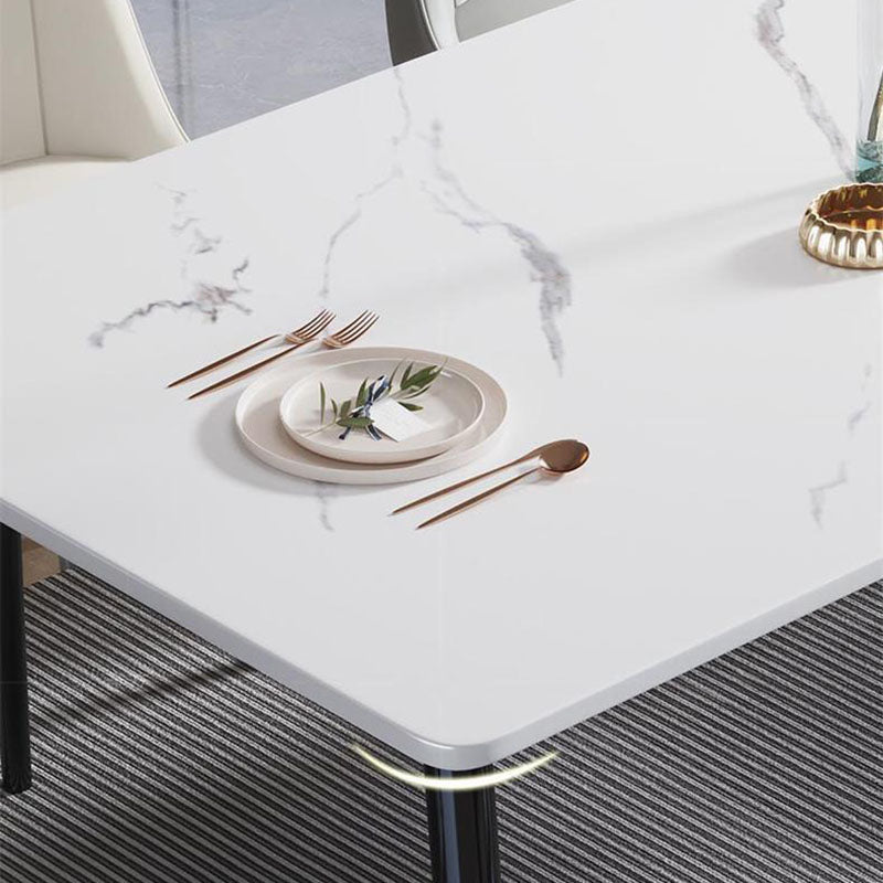 Mesa industrial rectangular de piedra Mesa de comedor de altura estándar con 4 patas