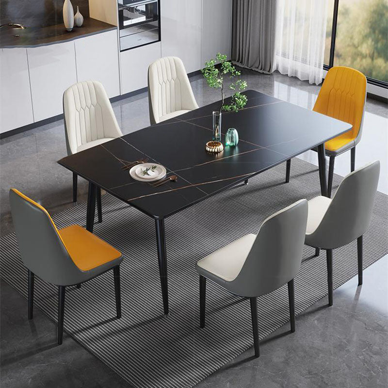 Mesa industrial rectangular de piedra Mesa de comedor de altura estándar con 4 patas