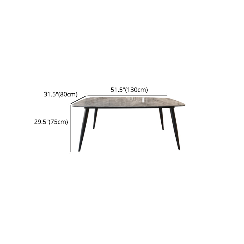 Stone and Steel Dining Table Industrial Grey Dinner Room Kitchen Table