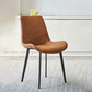 Leather Dining Chairs Industrial Design Solid Back Arm Side Chairs for Kitchen Orange 1 Piece Clearhalo 'Dining Chairs' 'Dining Tables & Seating' 'dining_chair' 'furn' 'furn_dining_chair' 'Furniture' 'Kitchen & Dining Furniture' 5845826