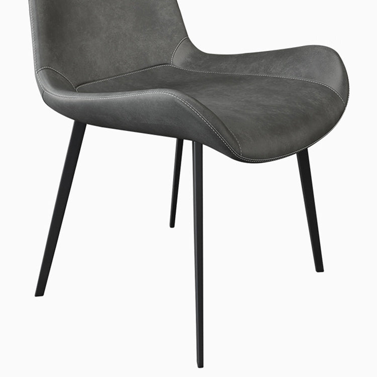 Leather Dining Chairs Industrial Design Solid Back Arm Side Chairs for Kitchen Clearhalo 'Dining Chairs' 'Dining Tables & Seating' 'dining_chair' 'furn' 'furn_dining_chair' 'Furniture' 'Kitchen & Dining Furniture' 5845836