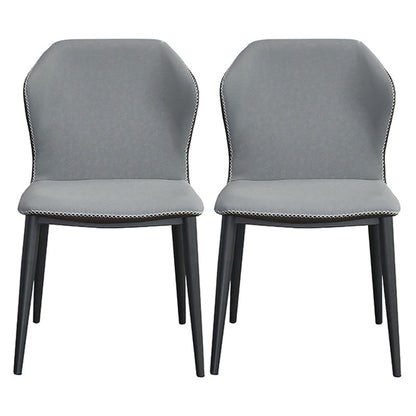 Metal Indoor Upholstered Dining Chair Metallic Finish Wingback Side Chair