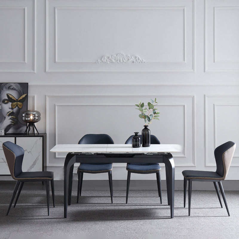 Metal Indoor Upholstered Dining Chair Metallic Finish Wingback Side Chair