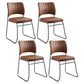 Modern Dining Chair Armless Chairs for Kitchen with Metal Legs