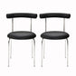 Modern Armless Dining Chairs Stackable Low Back Dining Chair Black 2 Piece Set Clearhalo 'Dining Chairs' 'Dining Tables & Seating' 'dining_chair' 'furn' 'furn_dining_chair' 'Furniture' 'Kitchen & Dining Furniture' 5845954
