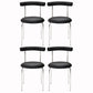 Modern Armless Dining Chairs Stackable Low Back Dining Chair Black 4 Piece Set Clearhalo 'Dining Chairs' 'Dining Tables & Seating' 'dining_chair' 'furn' 'furn_dining_chair' 'Furniture' 'Kitchen & Dining Furniture' 5845957