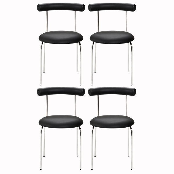 Modern Armless Dining Chairs Stackable Low Back Dining Chair Black 4 Piece Set Clearhalo 'Dining Chairs' 'Dining Tables & Seating' 'dining_chair' 'furn' 'furn_dining_chair' 'Furniture' 'Kitchen & Dining Furniture' 5845957