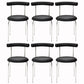 Modern Armless Dining Chairs Stackable Low Back Dining Chair Black 6 Piece Set Clearhalo 'Dining Chairs' 'Dining Tables & Seating' 'dining_chair' 'furn' 'furn_dining_chair' 'Furniture' 'Kitchen & Dining Furniture' 5845958
