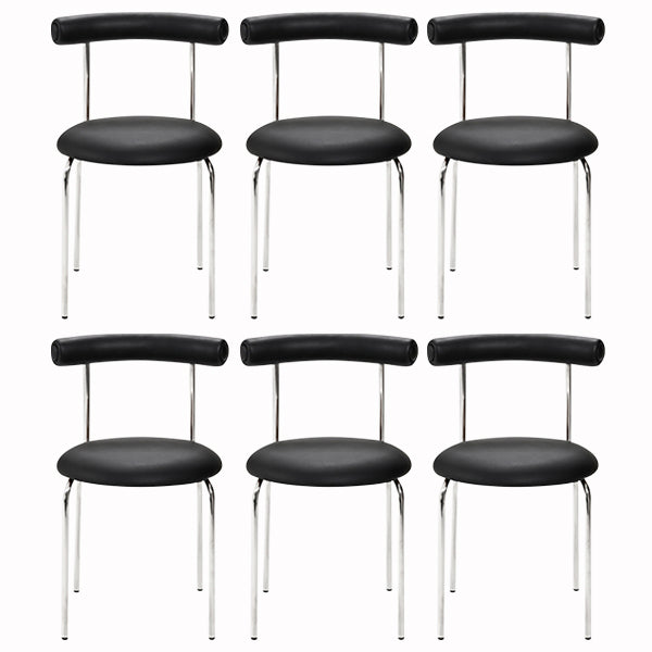 Modern Armless Dining Chairs Stackable Low Back Dining Chair Black 6 Piece Set Clearhalo 'Dining Chairs' 'Dining Tables & Seating' 'dining_chair' 'furn' 'furn_dining_chair' 'Furniture' 'Kitchen & Dining Furniture' 5845958