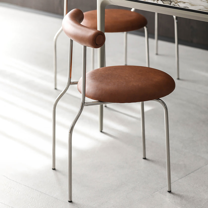 Modern Armless Dining Chairs Stackable Low Back Dining Chair Coffee 1 Piece Clearhalo 'Dining Chairs' 'Dining Tables & Seating' 'dining_chair' 'furn' 'furn_dining_chair' 'Furniture' 'Kitchen & Dining Furniture' 5845970