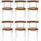 Modern Armless Dining Chairs Stackable Low Back Dining Chair Coffee 6 Piece Set Clearhalo 'Dining Chairs' 'Dining Tables & Seating' 'dining_chair' 'furn' 'furn_dining_chair' 'Furniture' 'Kitchen & Dining Furniture' 5845974