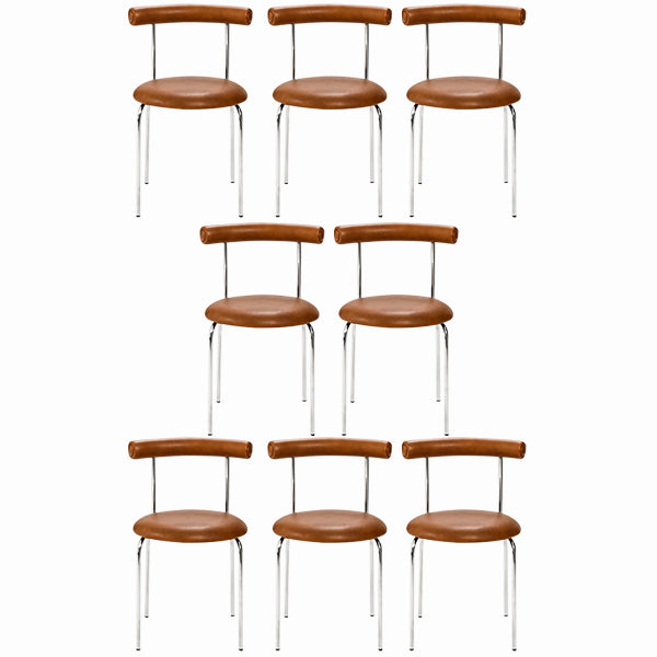 Modern Armless Dining Chairs Stackable Low Back Dining Chair Coffee 8 Piece Set Clearhalo 'Dining Chairs' 'Dining Tables & Seating' 'dining_chair' 'furn' 'furn_dining_chair' 'Furniture' 'Kitchen & Dining Furniture' 5845975