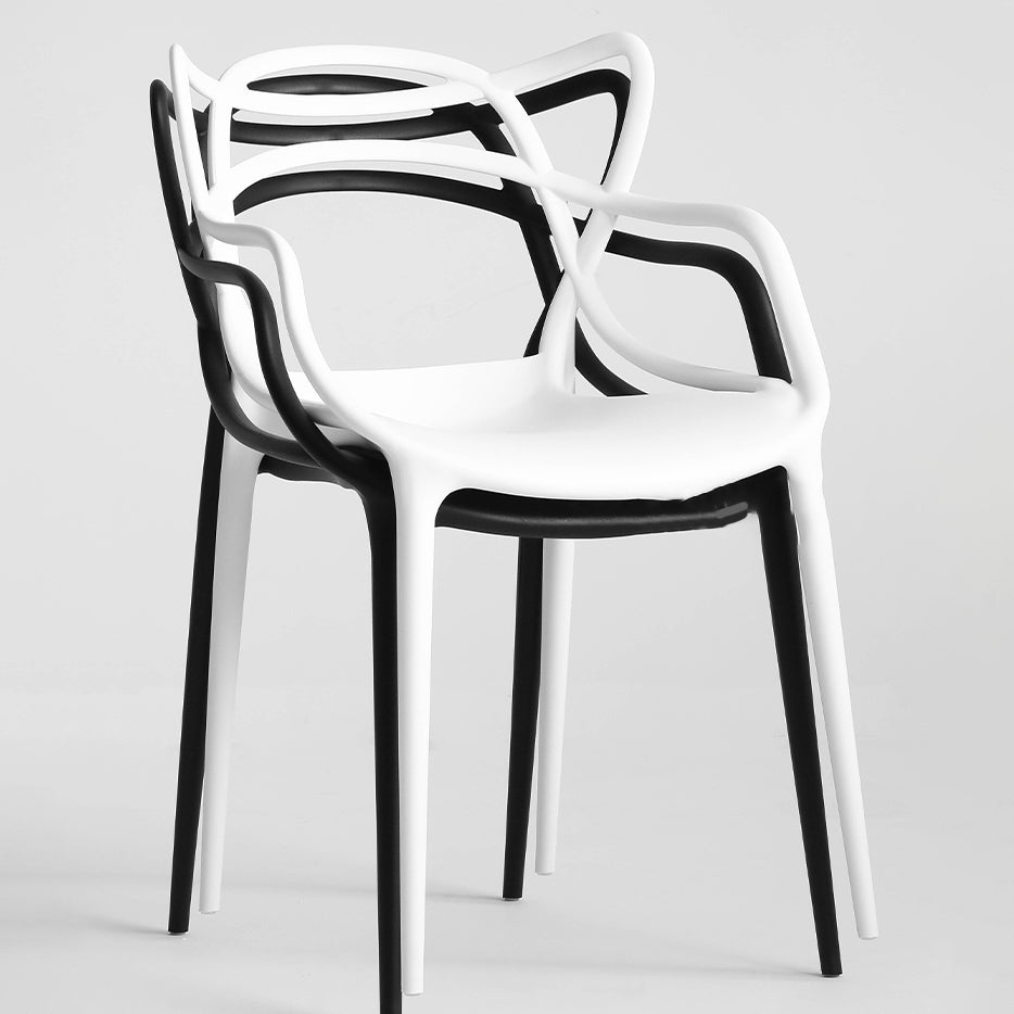 Scandinavian Stackable Dining Chairs Plastic Armless Dining Side Chair