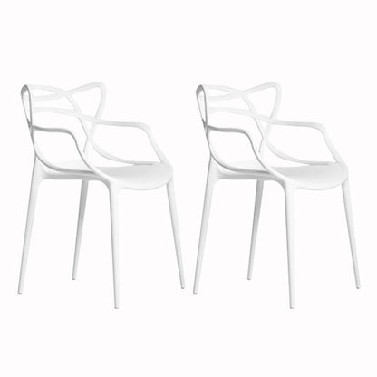 Scandinavian Stackable Dining Chairs Plastic Armless Dining Side Chair