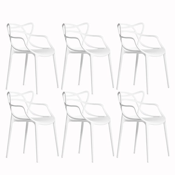 Scandinavian Stackable Dining Chairs Plastic Armless Dining Side Chair