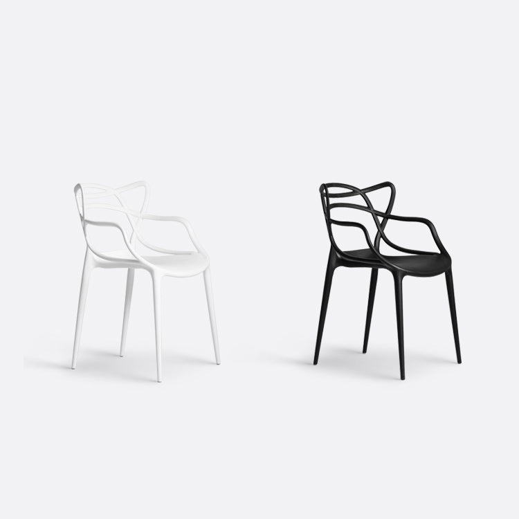 Scandinavian Stackable Dining Chairs Plastic Armless Dining Side Chair