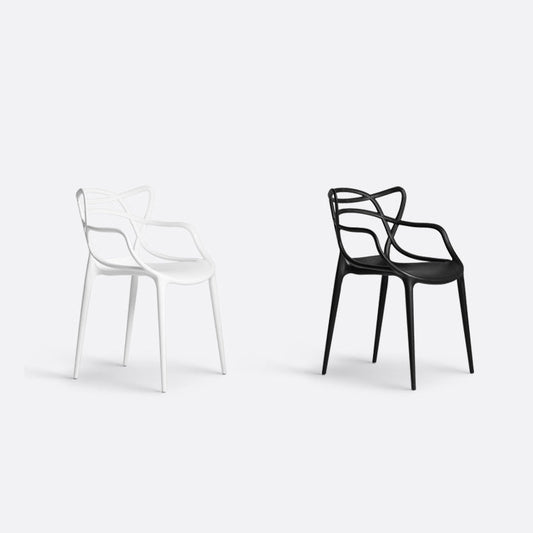 Scandinavian Stackable Dining Chairs Plastic Armless Dining Side Chair