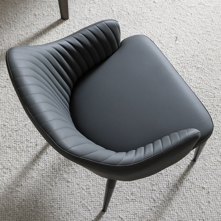 Eigentijdse arm eetstoelen faux lederen Parsons eetkamerstoel