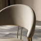 Glam -stijl armloze eetkamerstoelen faux lederen open achterkant eetstoelstoel
