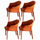 Faux Leather Dining Arm Chair Contemporary Dining and Accent Chairs Orange Red 4 Piece Set Clearhalo 'Dining Chairs' 'Dining Tables & Seating' 'dining_chair' 'furn' 'furn_dining_chair' 'Furniture' 'Kitchen & Dining Furniture' 5846077