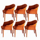 Faux Leather Dining Arm Chair Contemporary Dining and Accent Chairs Orange Red 6 Piece Set Clearhalo 'Dining Chairs' 'Dining Tables & Seating' 'dining_chair' 'furn' 'furn_dining_chair' 'Furniture' 'Kitchen & Dining Furniture' 5846079