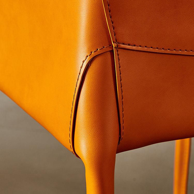 Faux Leather Dining Arm Chair Contemporary Dining and Accent Chairs Clearhalo 'Dining Chairs' 'Dining Tables & Seating' 'dining_chair' 'furn' 'furn_dining_chair' 'Furniture' 'Kitchen & Dining Furniture' 5846081