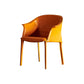 Faux Leather Dining Arm Chair Contemporary Dining and Accent Chairs Orange Yellow 1 Piece Clearhalo 'Dining Chairs' 'Dining Tables & Seating' 'dining_chair' 'furn' 'furn_dining_chair' 'Furniture' 'Kitchen & Dining Furniture' 5846083