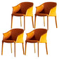 Faux Leather Dining Arm Chair Contemporary Dining and Accent Chairs Orange Yellow 4 Piece Set Clearhalo 'Dining Chairs' 'Dining Tables & Seating' 'dining_chair' 'furn' 'furn_dining_chair' 'Furniture' 'Kitchen & Dining Furniture' 5846087