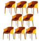 Faux Leather Dining Arm Chair Contemporary Dining and Accent Chairs Orange Yellow 8 Piece Set Clearhalo 'Dining Chairs' 'Dining Tables & Seating' 'dining_chair' 'furn' 'furn_dining_chair' 'Furniture' 'Kitchen & Dining Furniture' 5846090