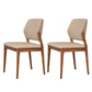 Ash Wood Legs Side Chair Modern Armless Dining Chairs with Upholstered