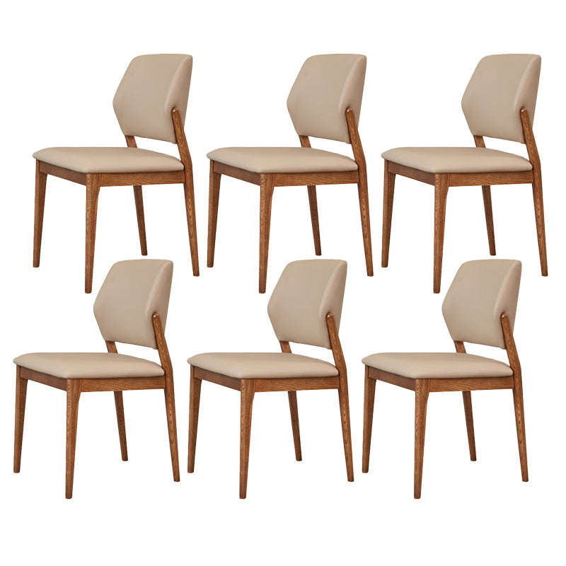 Ash Wood Legs Side Chair Modern Armless Dining Chairs with Upholstered