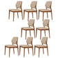 Ash Wood Legs Side Chair Modern Armless Dining Chairs with Upholstered