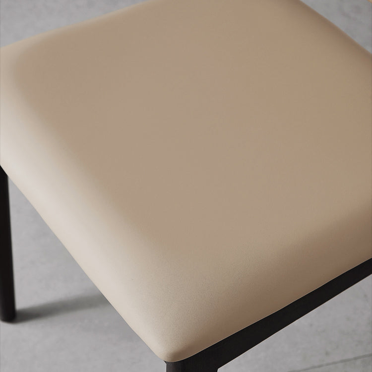 Ash Wood Legs Side Chair Modern Armless Dining Chairs with Upholstered