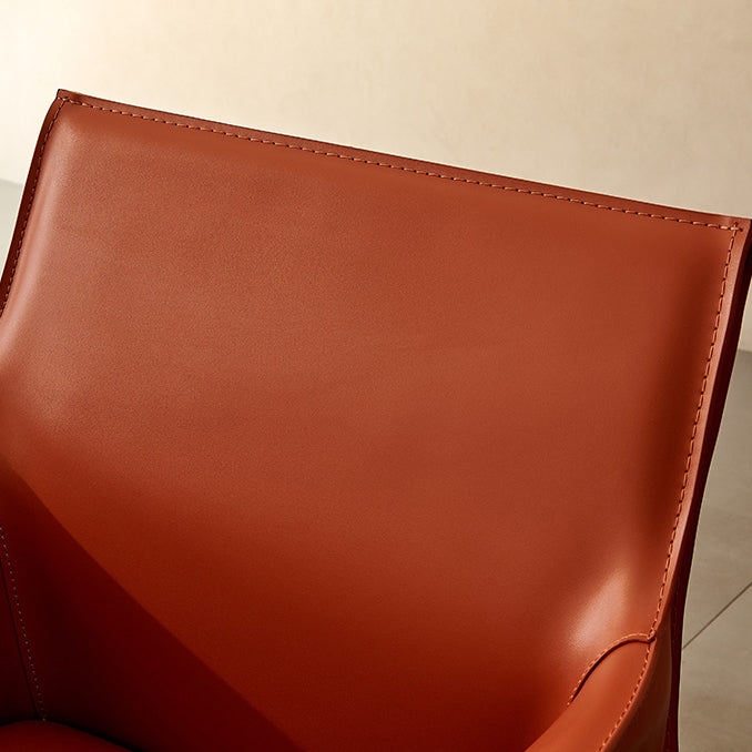 Silla de comedor de brazo moderno de cuero de cuero de la espalda baja de la espalda lateral