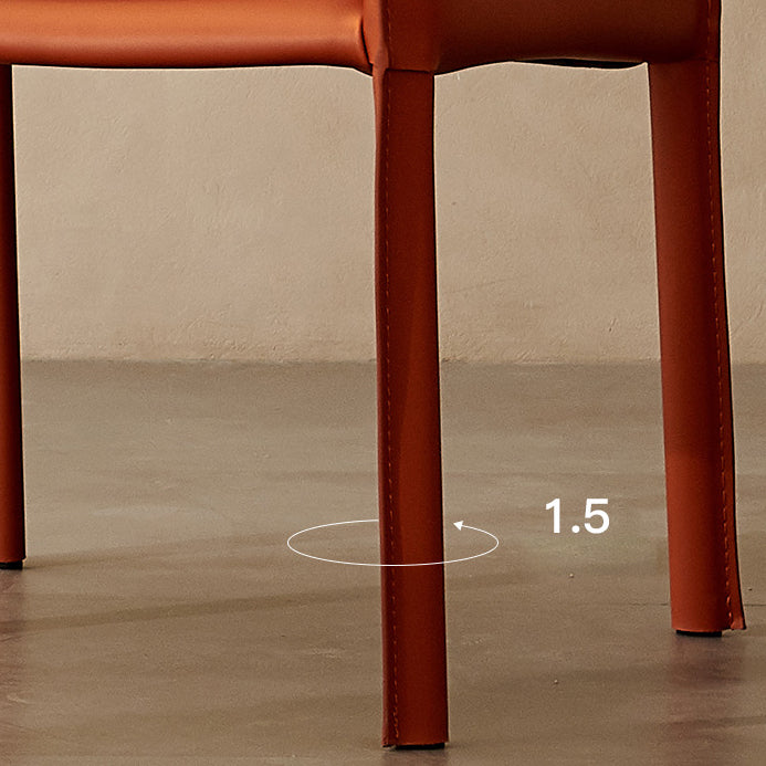 Silla de comedor de brazo moderno de cuero de cuero de la espalda baja de la espalda lateral