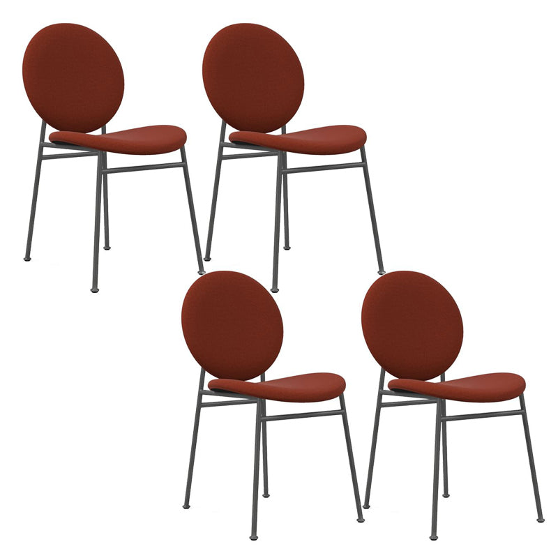 Metal Legs Dining Chairs Fabric Armless Dining Side Chair for Home