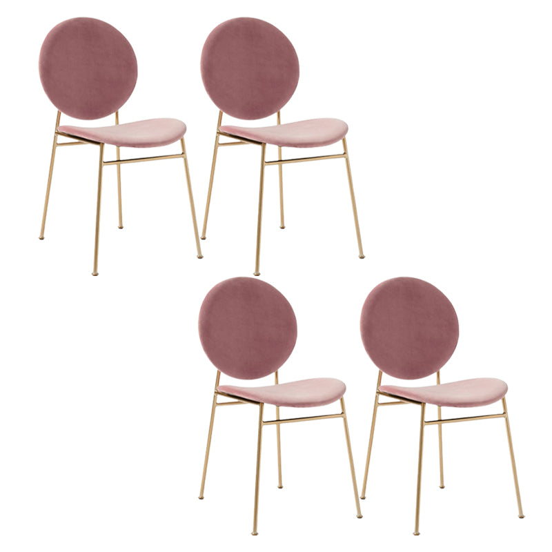 Metal Legs Dining Chairs Fabric Armless Dining Side Chair for Home