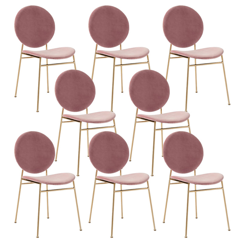 Metal Legs Dining Chairs Fabric Armless Dining Side Chair for Home