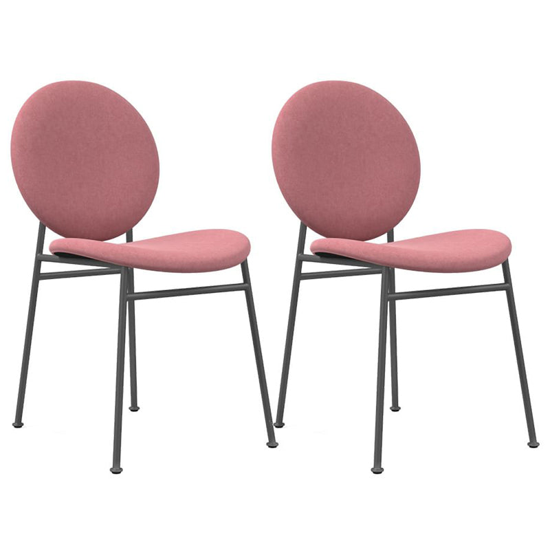 Metal Legs Dining Chairs Fabric Armless Dining Side Chair for Home