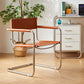 Modern Dining Accent Chair Faux Leather en Metal Dining Arm stoel
